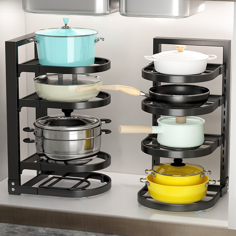 家佰利厨房置物架锅架收纳架壁挂免打...