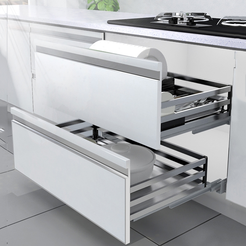 厨柜拉篮碗架厨房橱柜魅扣不锈钢30...